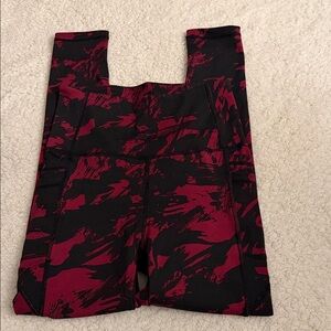 Red and Black Patterned Leggings